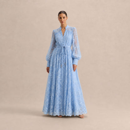 Lace Long Sleeve Maxi Dress