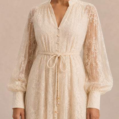 Lace Long Sleeve Maxi Dress
