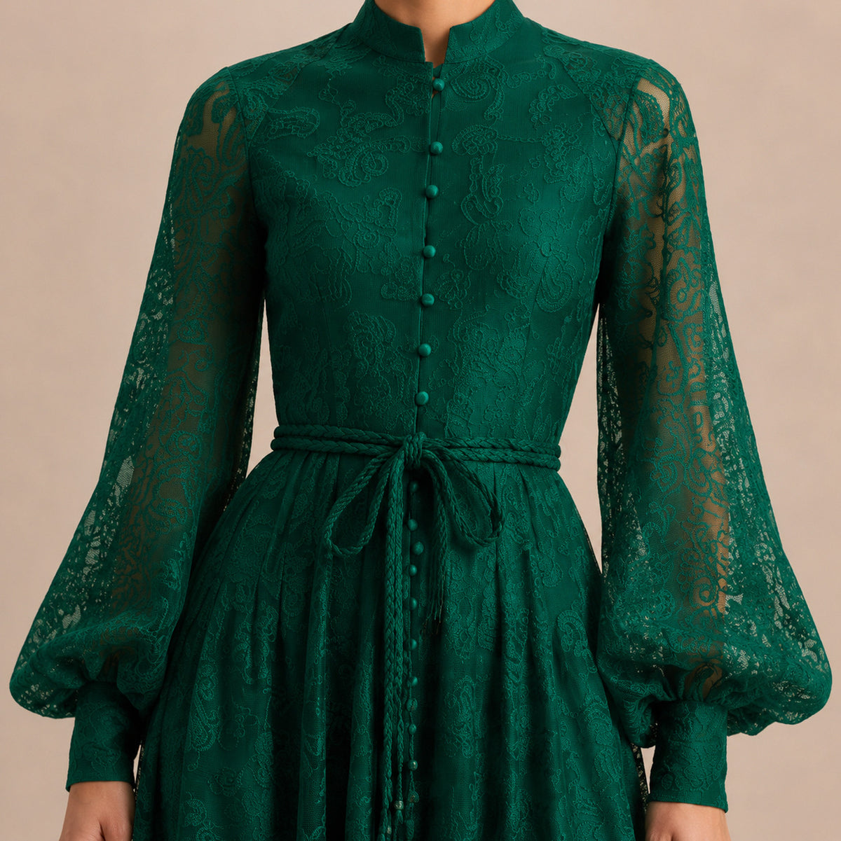 Lace Long Sleeve Maxi Dress