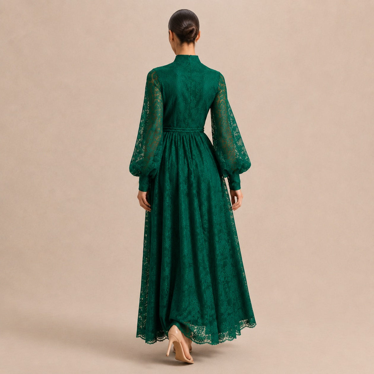 Lace Long Sleeve Maxi Dress