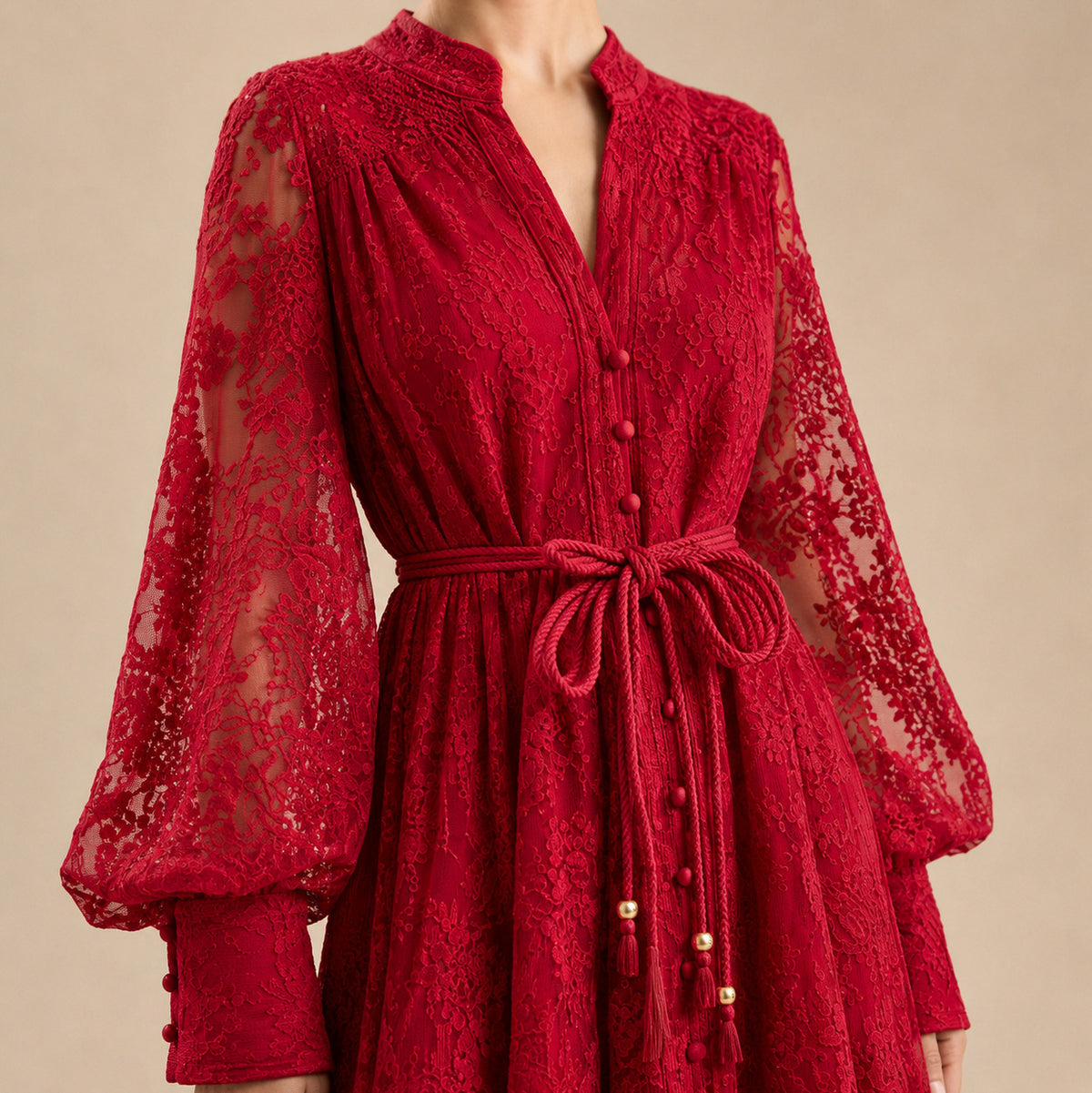 Lace Long Sleeve Maxi Dress