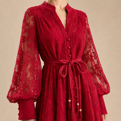 Lace Long Sleeve Maxi Dress