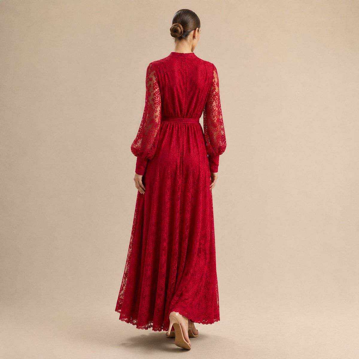 Lace Long Sleeve Maxi Dress