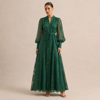 Lace Long Sleeve Maxi Dress