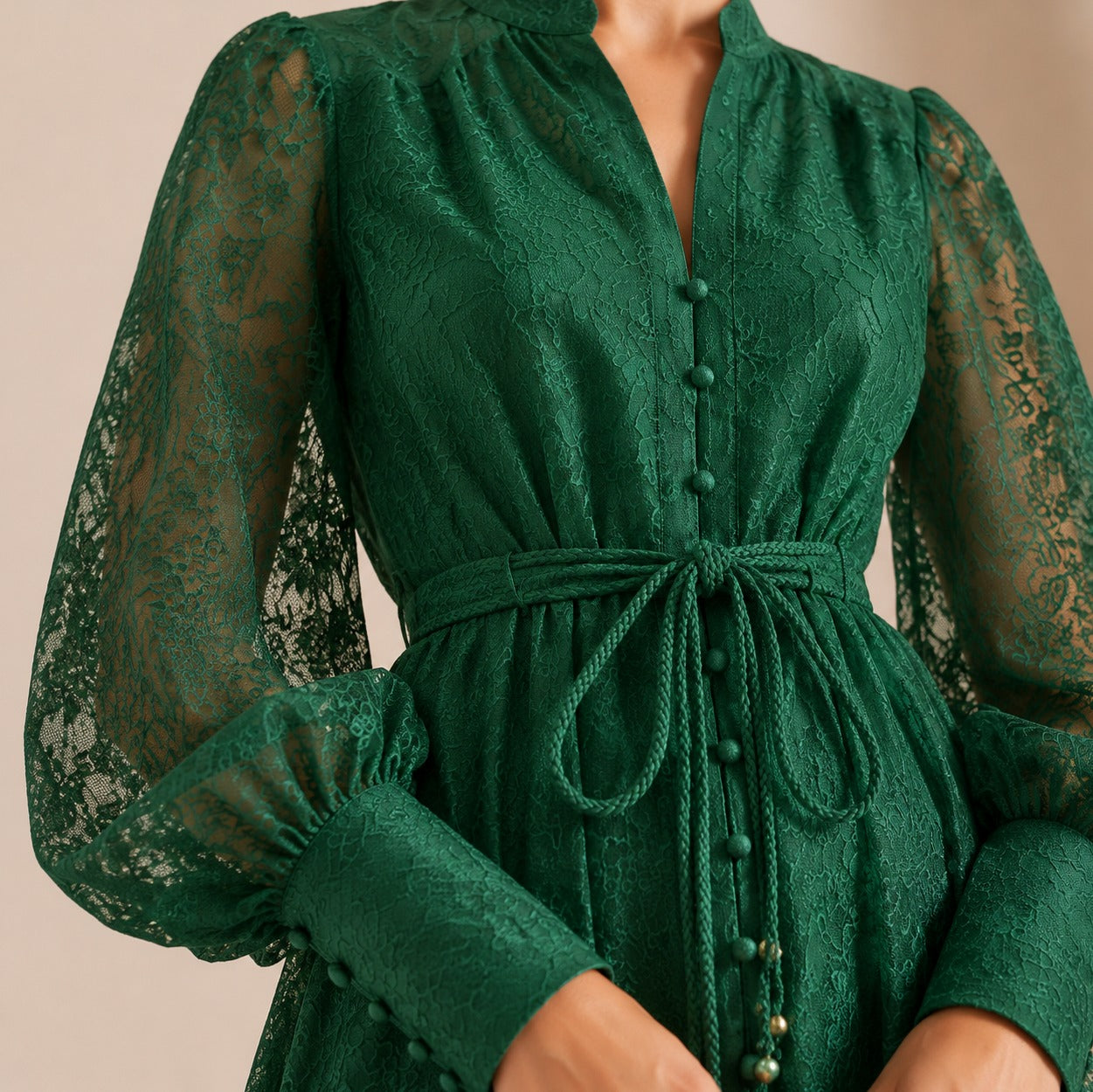 Lace Long Sleeve Maxi Dress