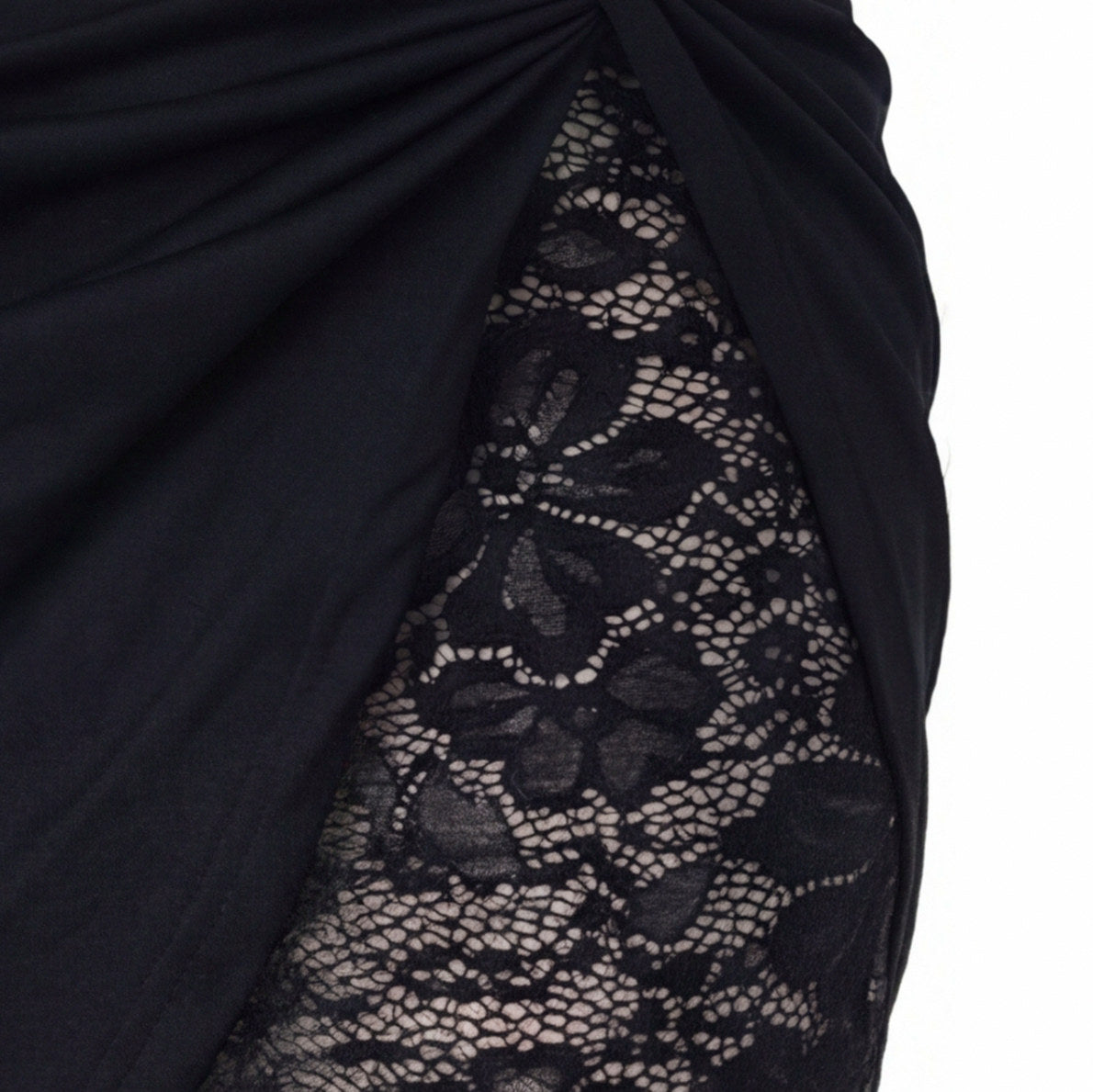 Lace Long Sleeve High Neck Mini Dress