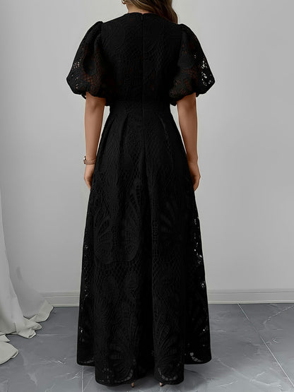 Lace Puff Sleeve Maxi Dress