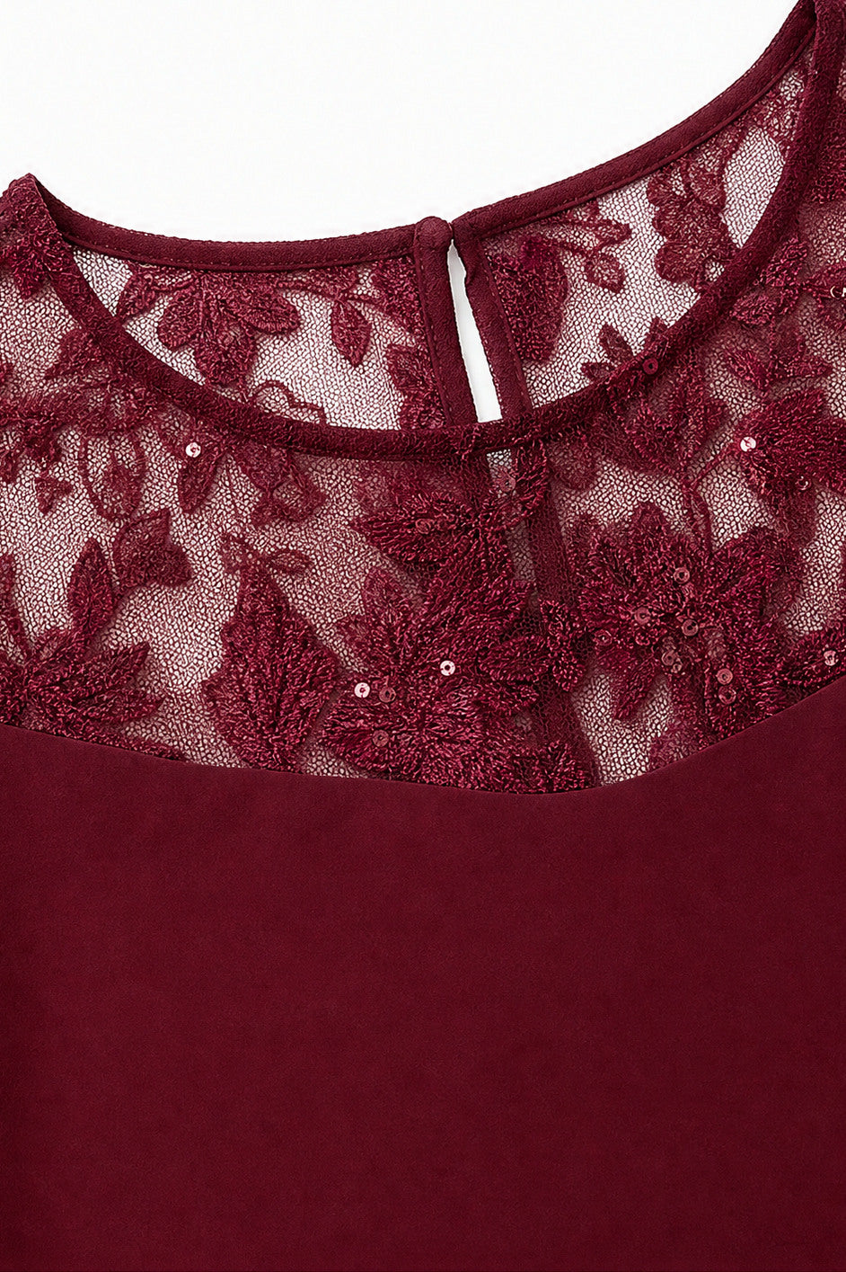 Lace Tiered Chiffon Midi Dress
