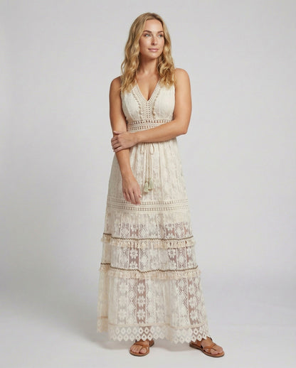 Lace Tiered Maxi Dress