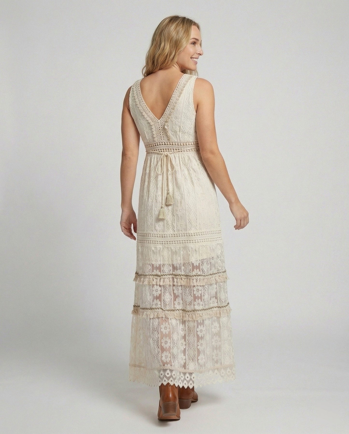 Lace Tiered Maxi Dress