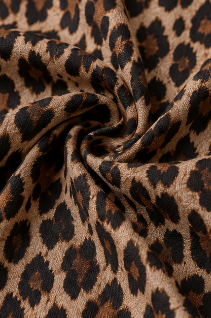 Leopard Print Puff Sleeve Maxi Dress