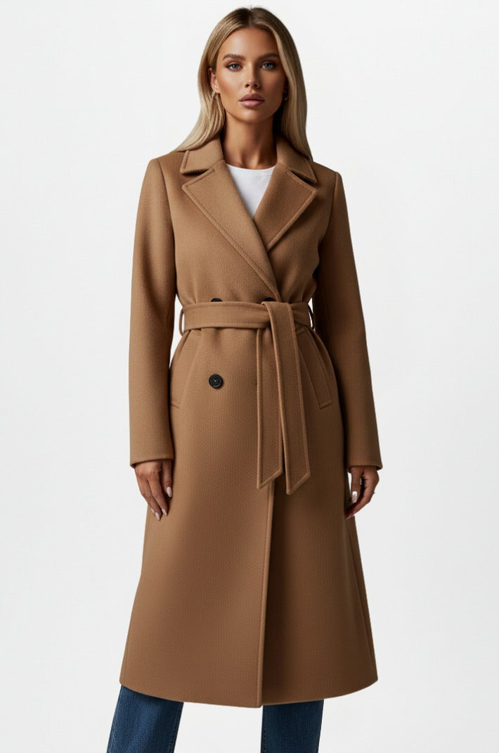 Long Sleeve Belted Trench Coat