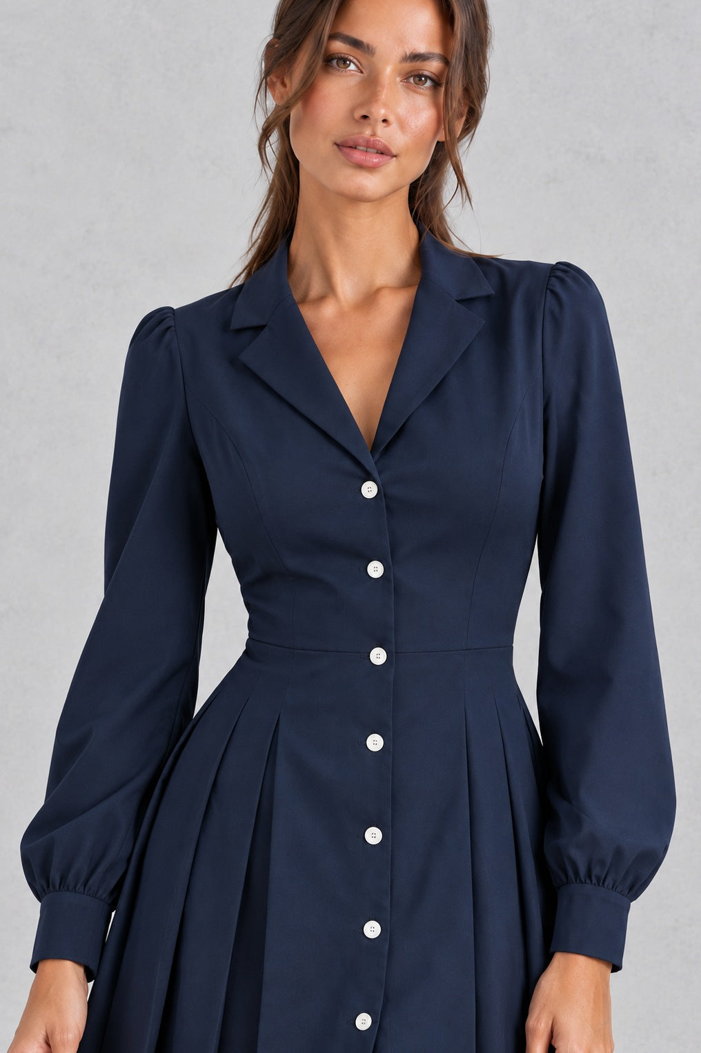Long Sleeve Pleated Blazer Dress