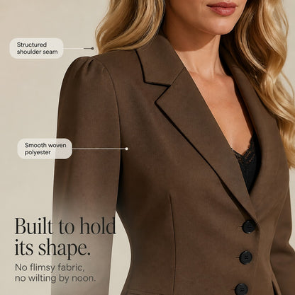 Long Sleeve Pleated Blazer Dress