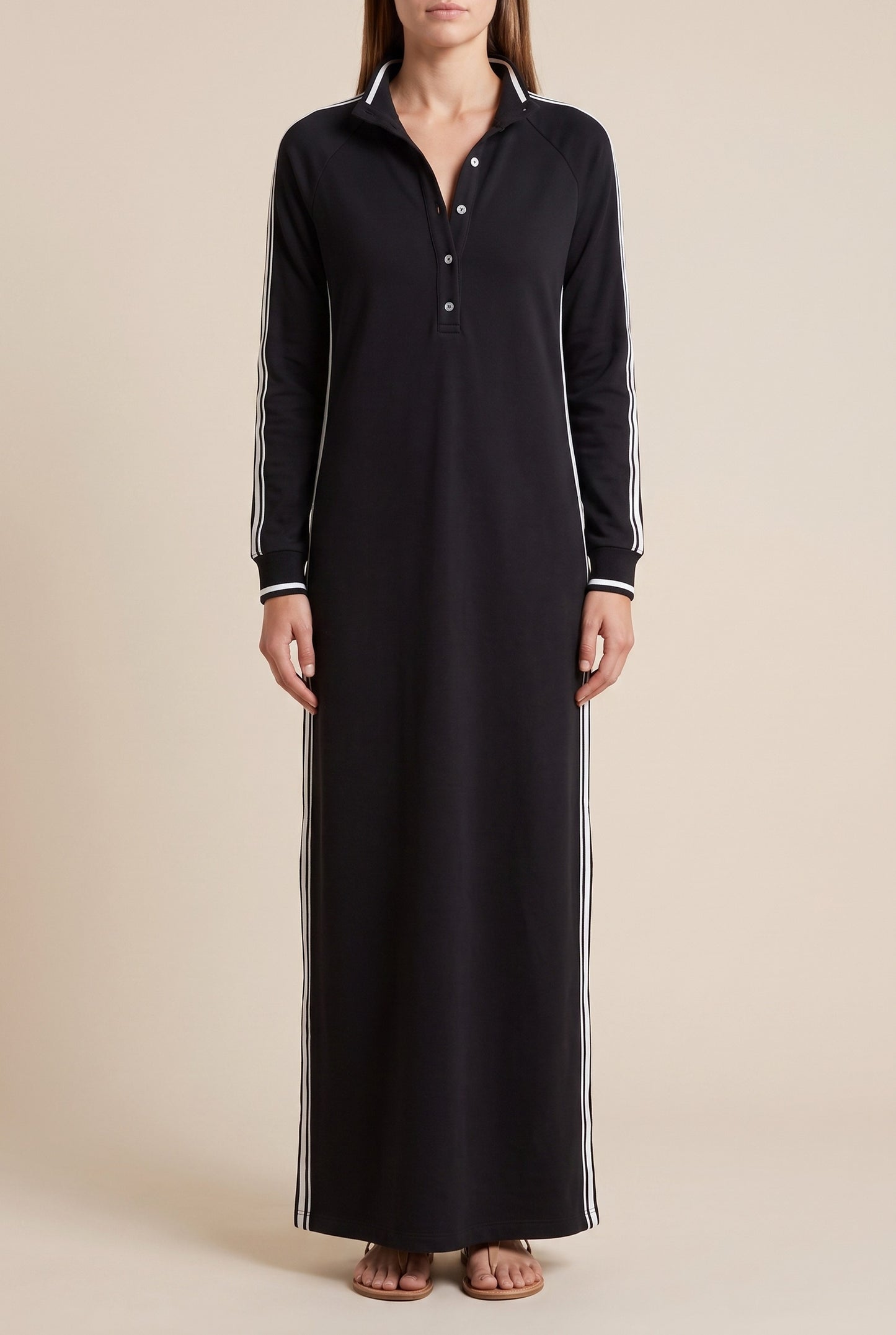Long Sleeve Polo Maxi Dress