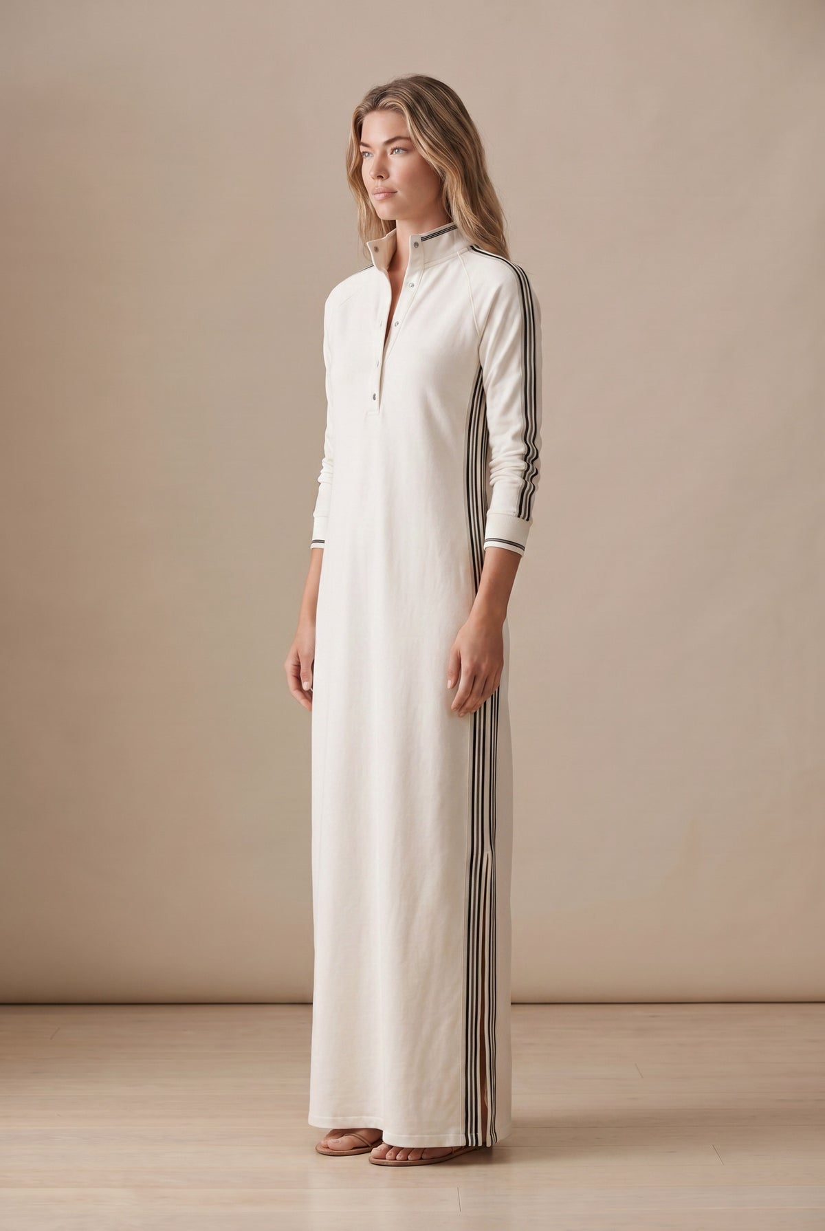 Long Sleeve Polo Maxi Dress