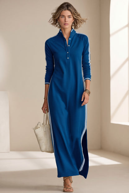 Long Sleeve Polo Maxi Dress