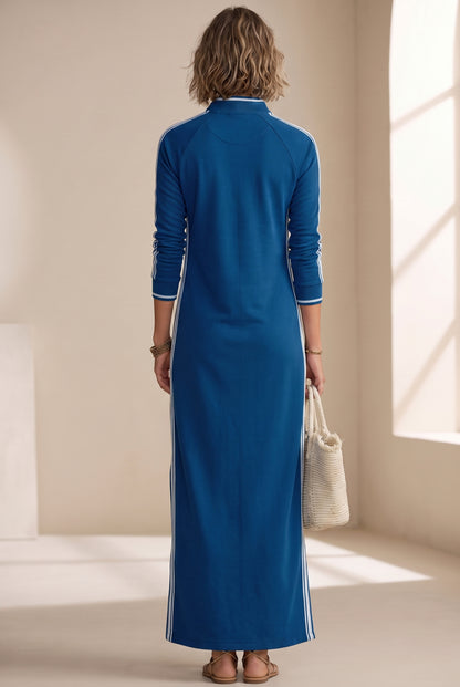 Long Sleeve Polo Maxi Dress