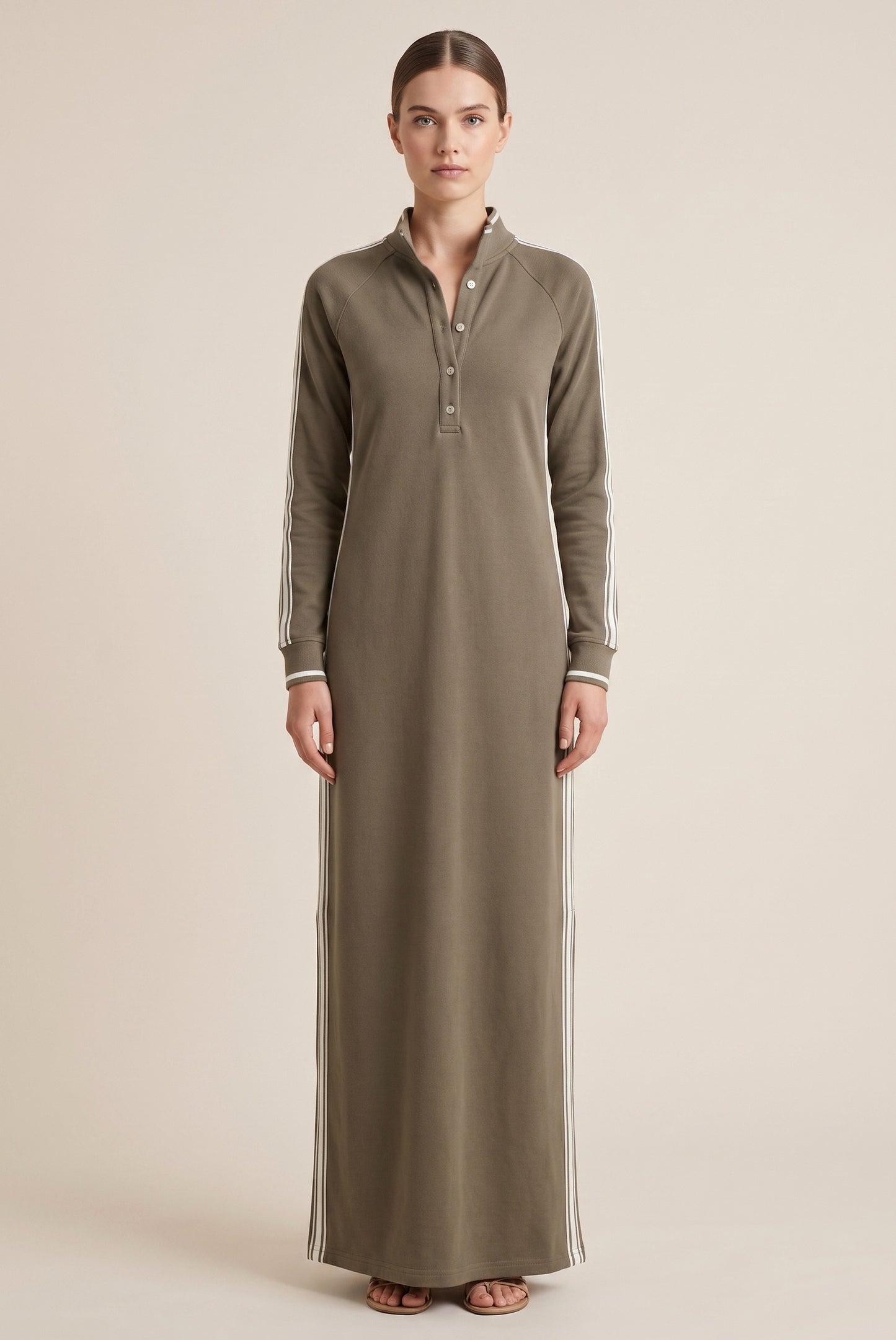 Long Sleeve Polo Maxi Dress