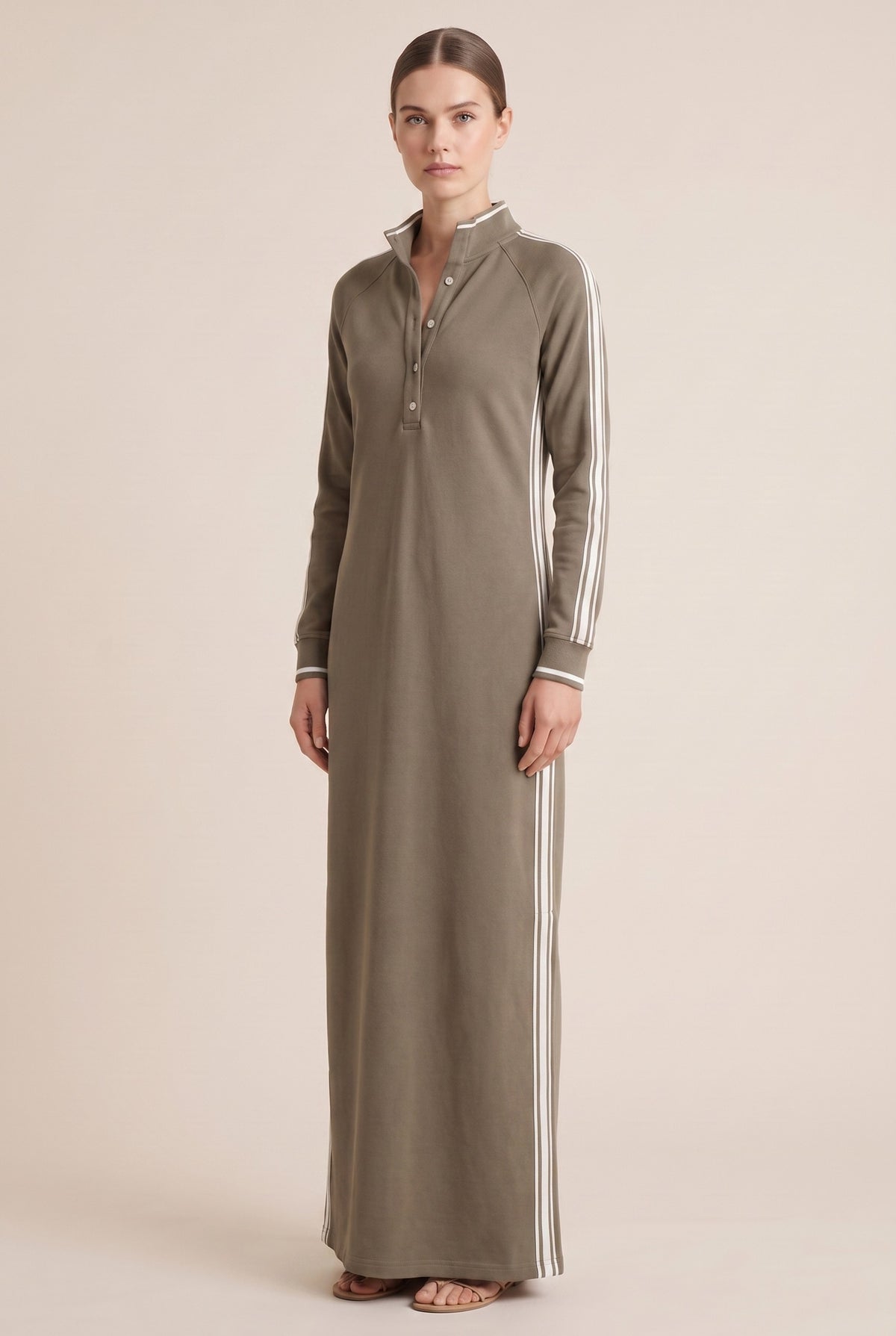 Long Sleeve Polo Maxi Dress