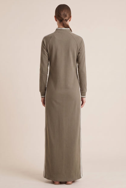 Long Sleeve Polo Maxi Dress