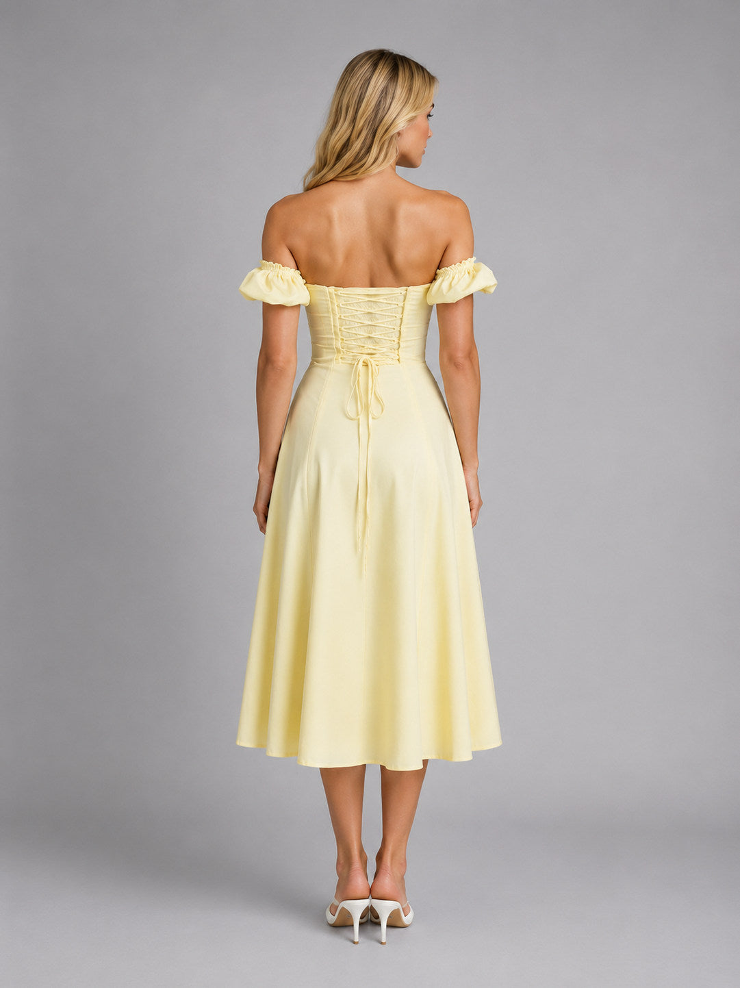 Off Shoulder Corset Midi Dress