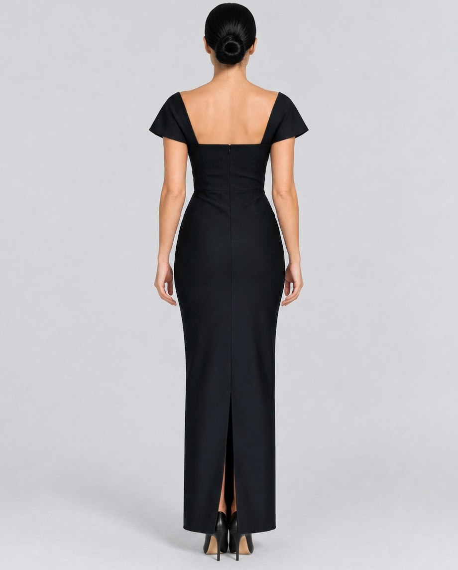 Off Shoulder Embellished Maxi Dress