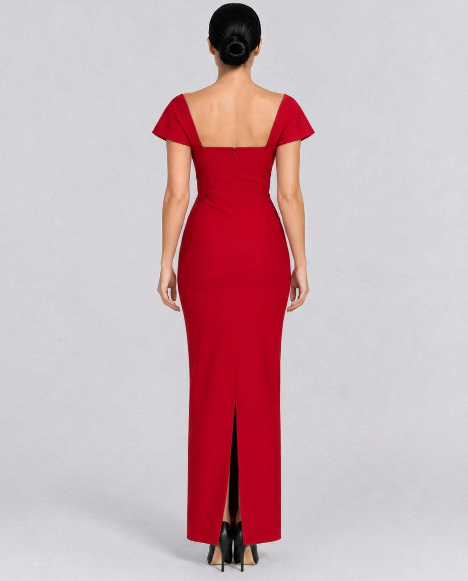 Off Shoulder Embellished Maxi Dress