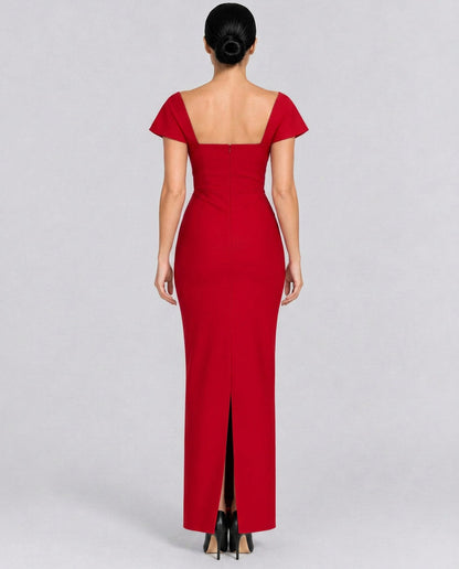 Off Shoulder Embellished Maxi Dress