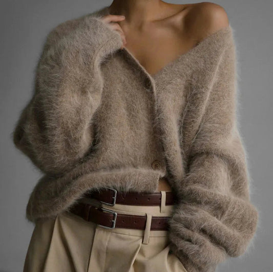 Off Shoulder Knit Cardigan