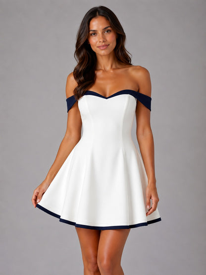 Off Shoulder Sweetheart Mini Dress