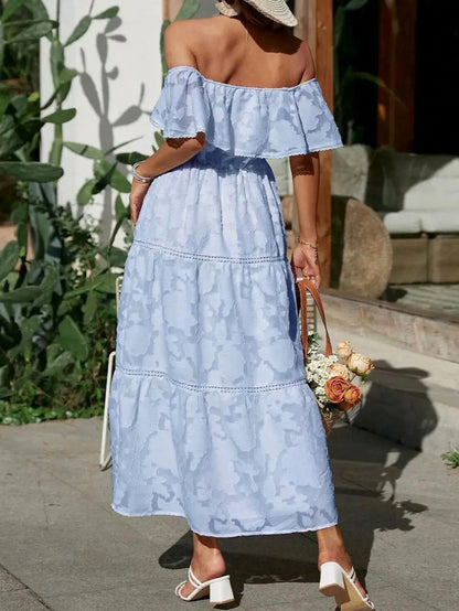 Off Shoulder Tiered Maxi Dress
