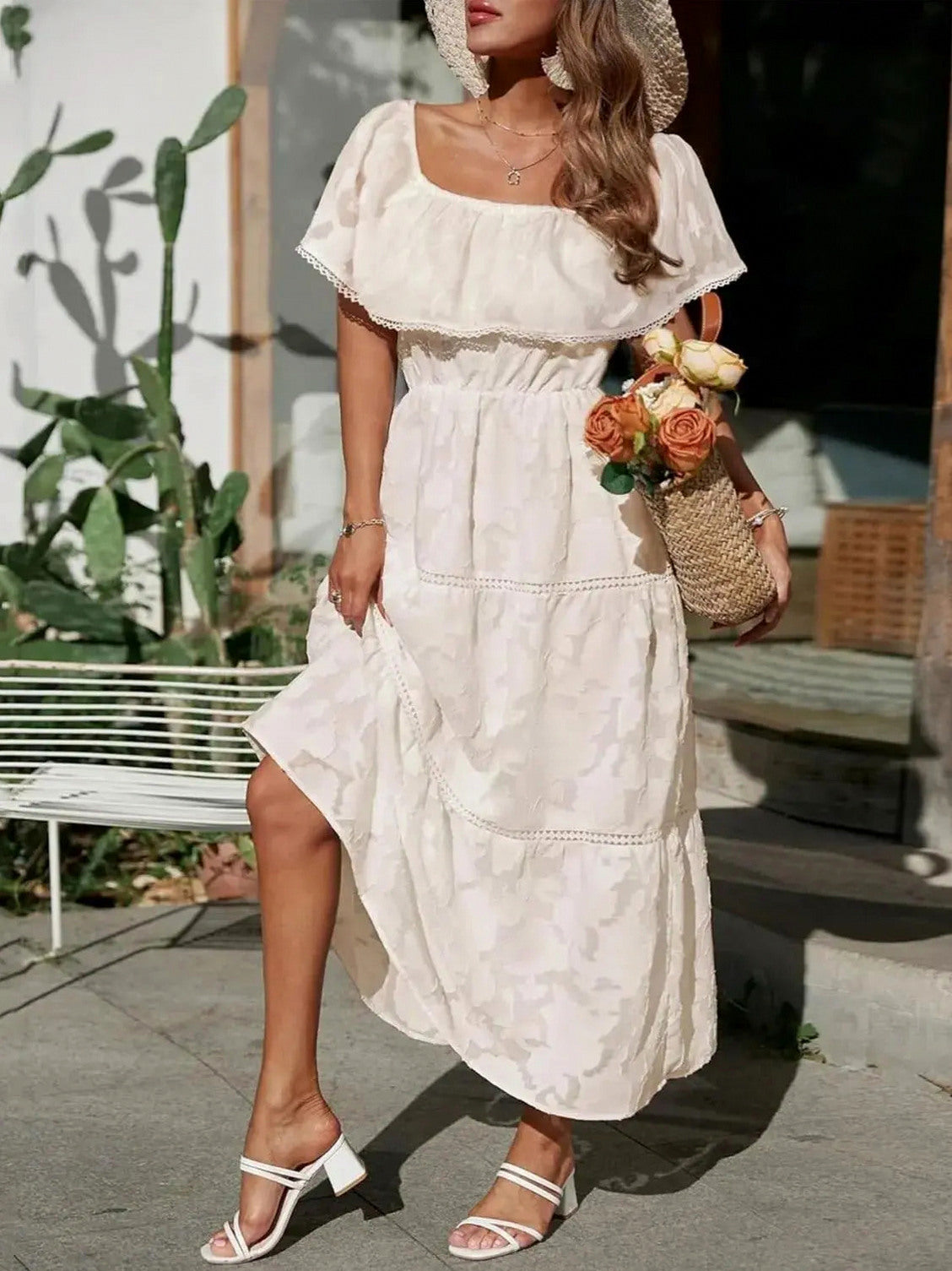 Off Shoulder Tiered Maxi Dress