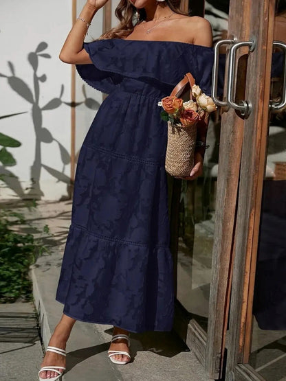 Off Shoulder Tiered Maxi Dress