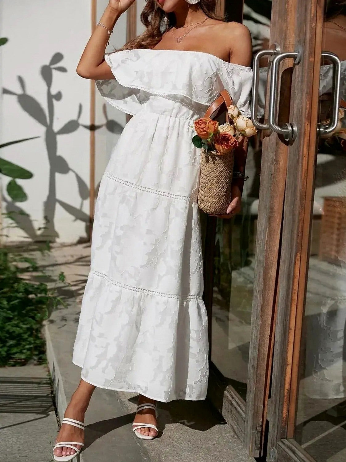 Off Shoulder Tiered Maxi Dress