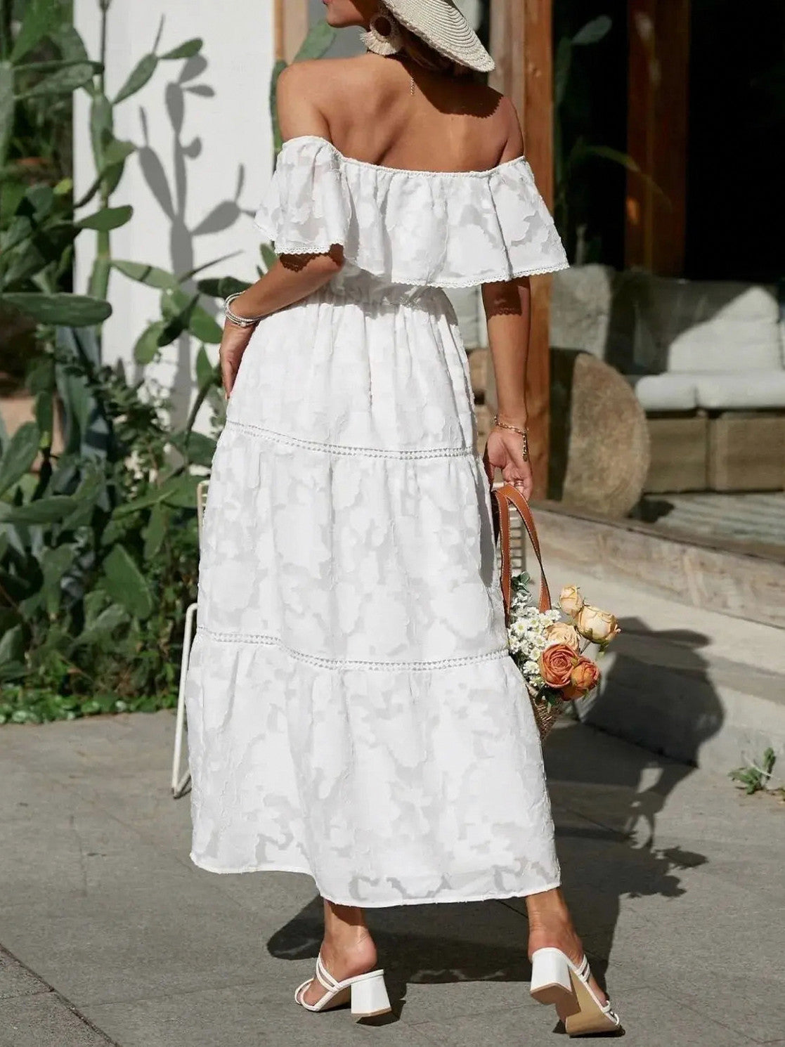 Off Shoulder Tiered Maxi Dress