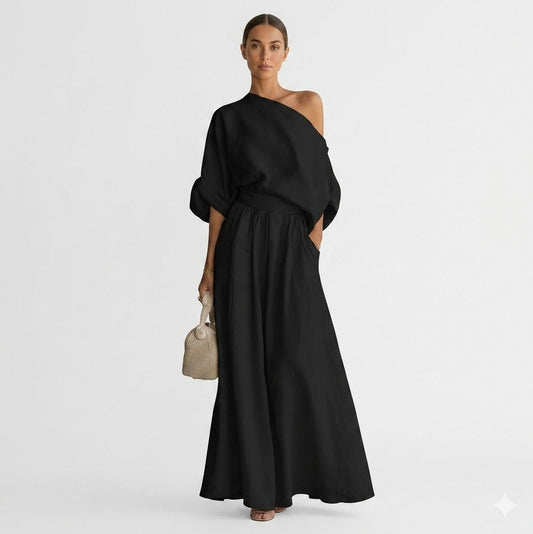 Off Shoulder Wide Leg Set