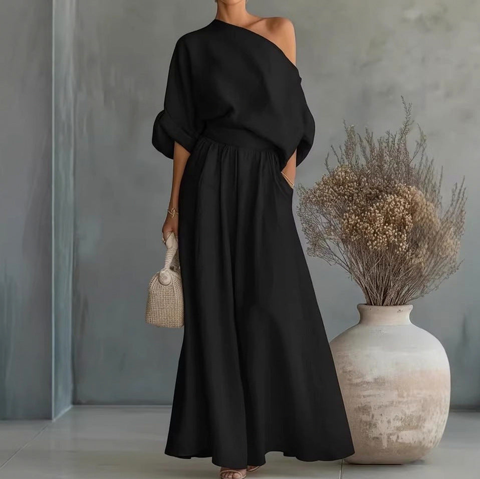 Off Shoulder Wide Leg Set