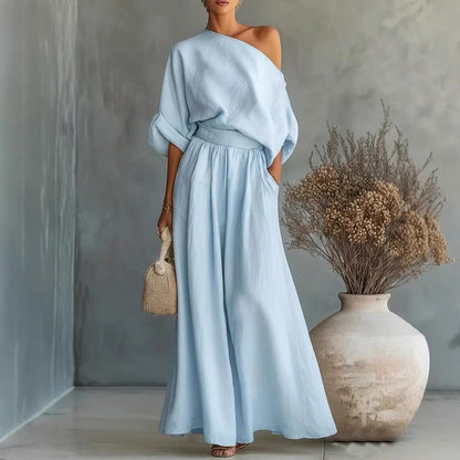 Off Shoulder Wide Leg Set