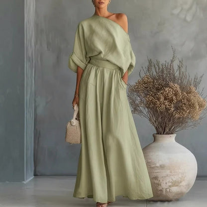 Off Shoulder Wide Leg Set