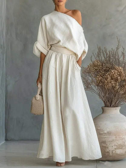 Off Shoulder Wide Leg Set