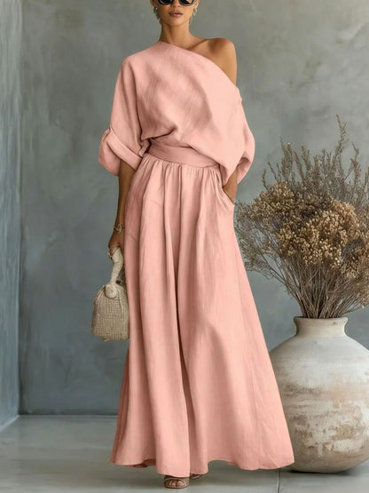 Off Shoulder Wide Leg Set