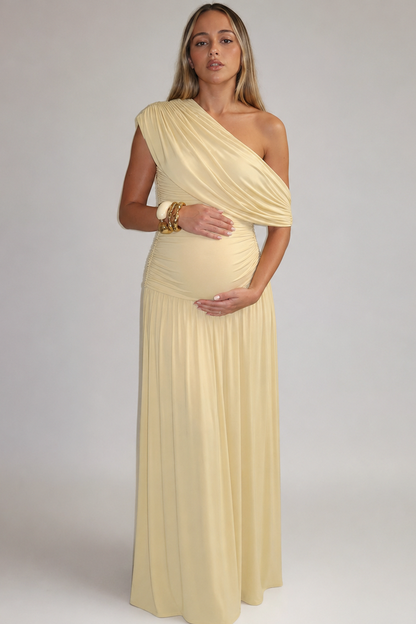 One Shoulder Ruched Maxi Dress