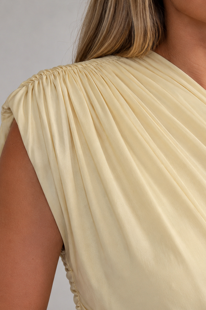One Shoulder Ruched Maxi Dress