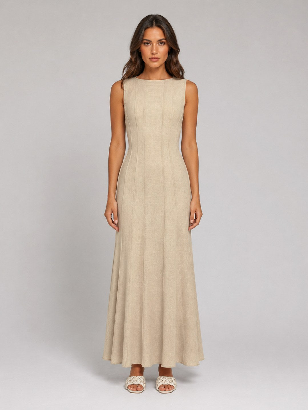 Panel Sleeveless Maxi Dress