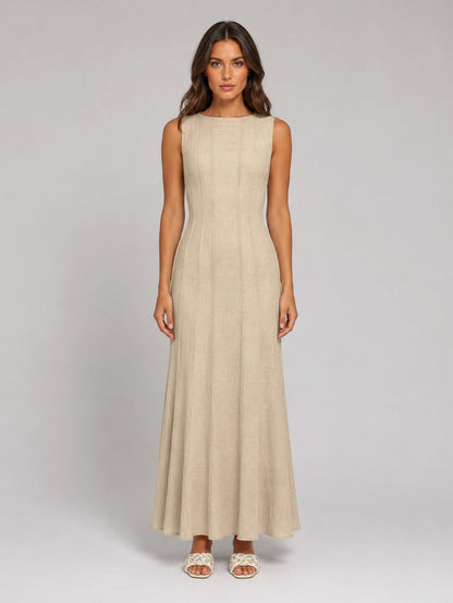 Panel Sleeveless Maxi Dress