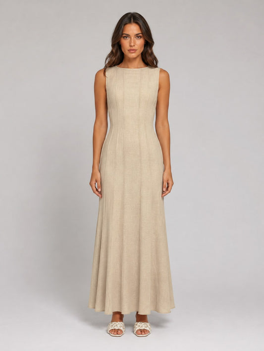 Panel Sleeveless Maxi Dress