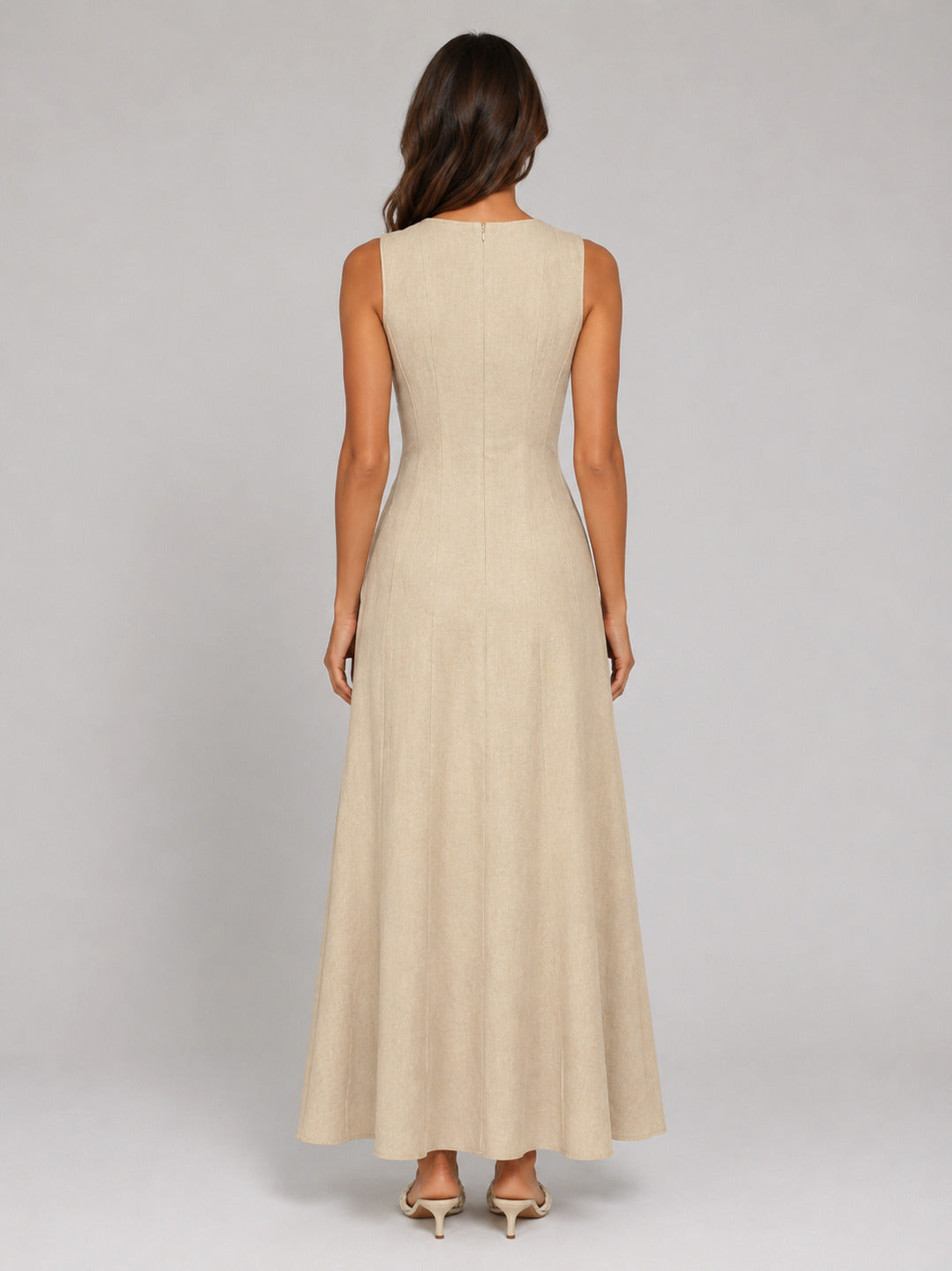 Panel Sleeveless Maxi Dress