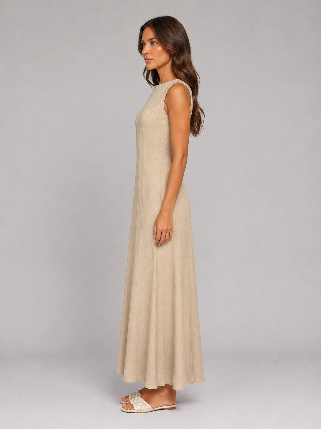 Panel Sleeveless Maxi Dress