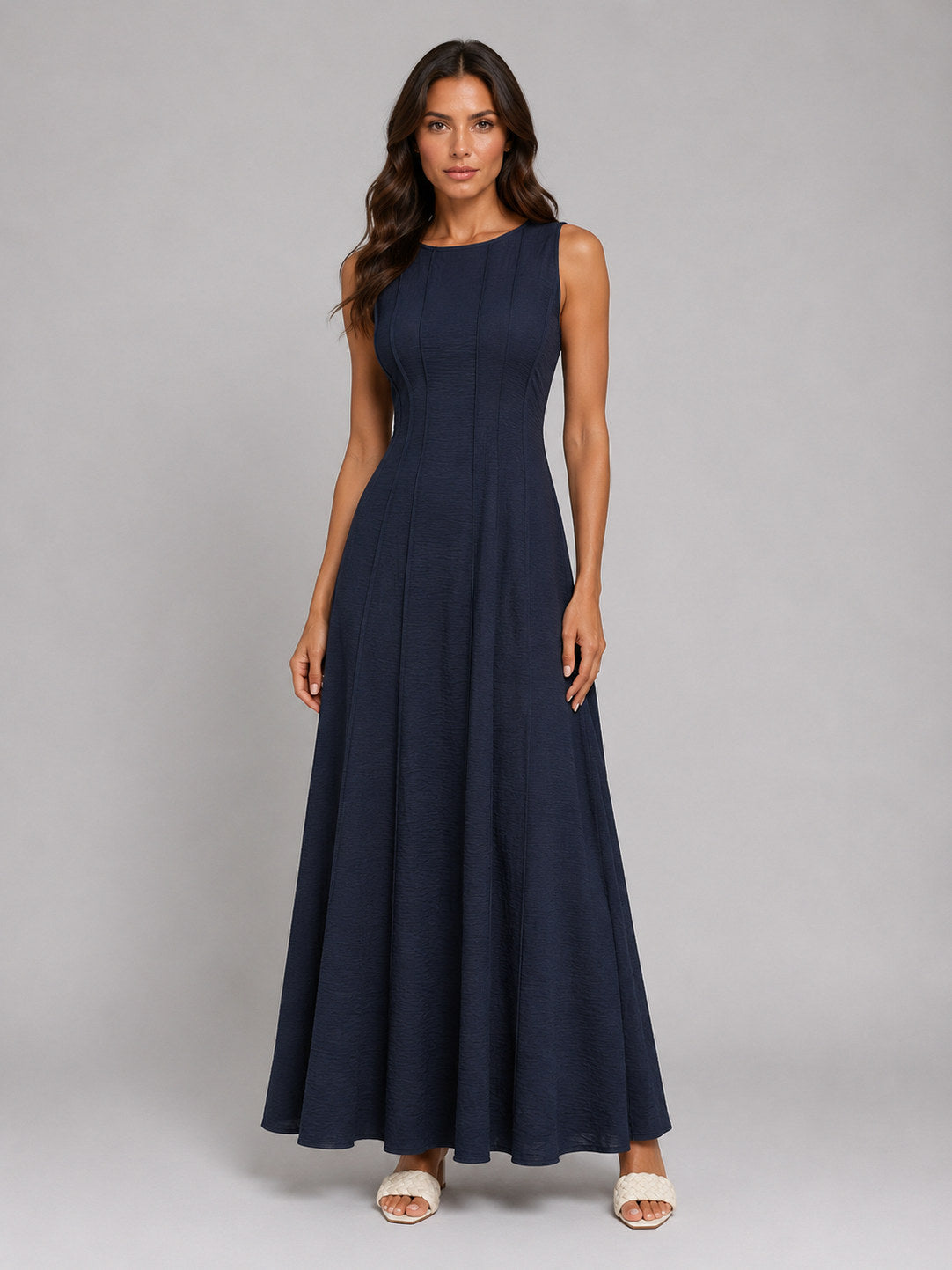 Panel Sleeveless Maxi Dress